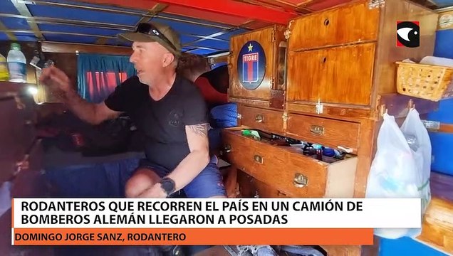 Rodanteros que recorren el país en un camión de bomberos alemán llegaron a Misiones