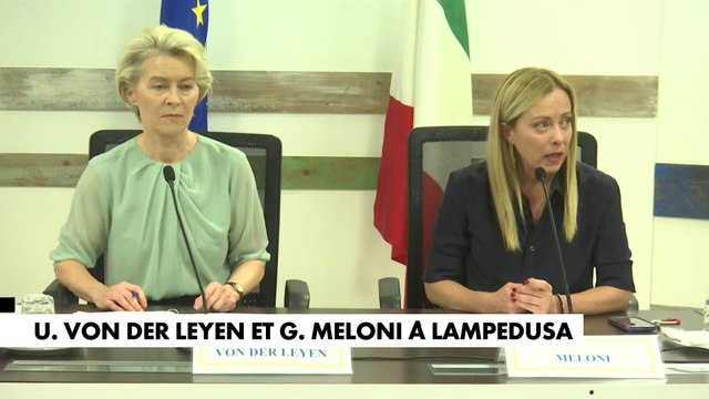 Ursula Von Der Leyen et Giorgia Meloni à Lampedusa