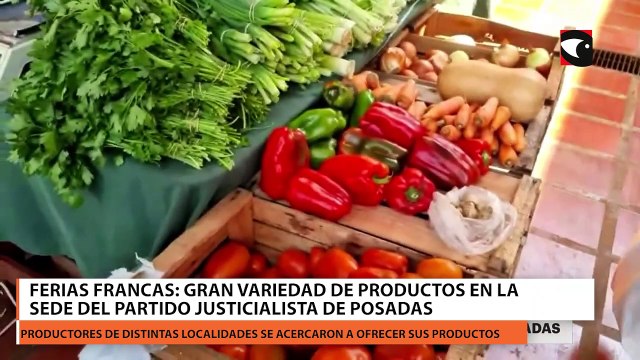 Ferias Francas: Gran variedad de productos en la sede del Partido Justicialista de Posadas