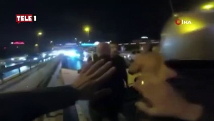 E-5'te dehşet anları! Tekme ve yumruklar havada uçuştu