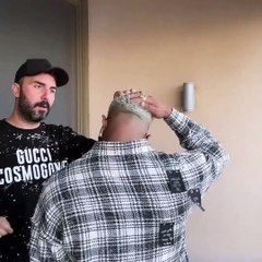 لون شعر محمد رمضان الجديد