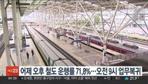 어제 오후 철도 운행률 71.8%…오전 9시 업무복귀