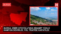 Bursa-İzmir Otoyolunda Kamyonetle Çarpışan Kamyon Devrildi