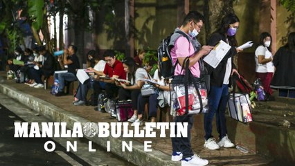 Bar takers line-up early for the first day of the 2023 Philippine Bar Examinations