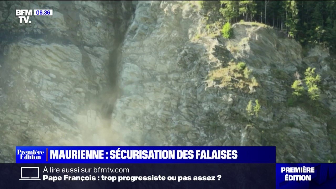 En Maurienne, des hélicoptères larguent de grandes quantités d'eau pour purger les roches instables