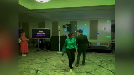 Munira Wilson MP doing karaoke at Lib Dem conference