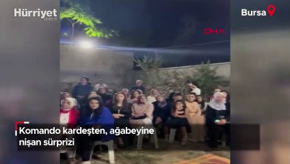 Bursa'da komando kardeşten, ağabeyine nişan sürprizi