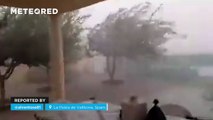 Intense hailstorm in La Pobla de Vallbona, Valencia, Spain.