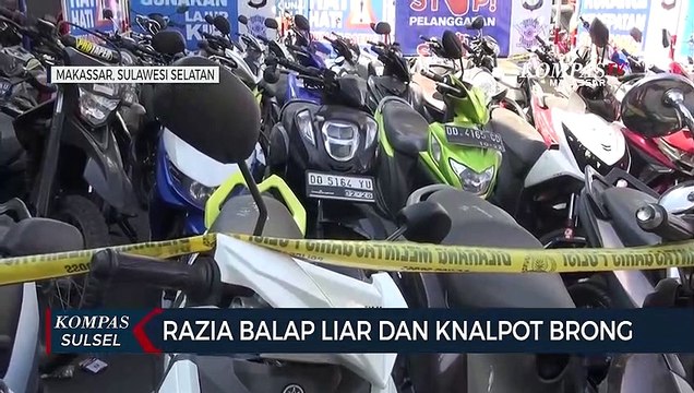 Razia balap liar Dan knalpot brong, 328 Motor berkenalpot brong diamankan