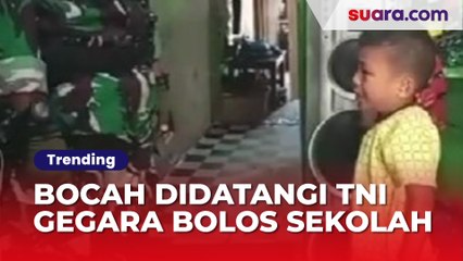 Viral! Bocah Didatangi TNI Gegara Bolos Sekolah