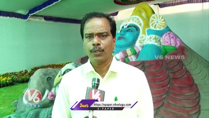 Sand Artist  Amazing Art Of Gajendra Moksha In Tirumala _  V6 News