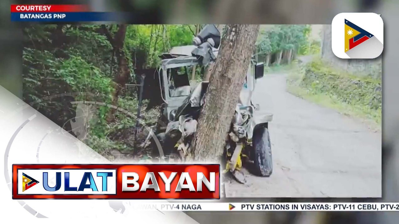 2 patay nang sumalpok sa puno ang isang pampasaherong jeep sa Batangas City