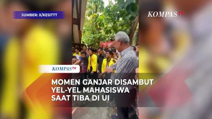 Momen Ganjar Disambut Yel-Yel Mahasiswa saat Tiba di UI