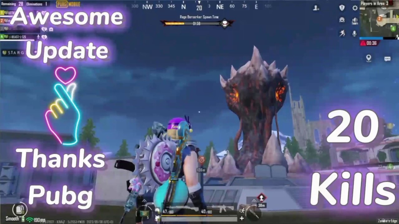 20 kill awesome update thanks pubg