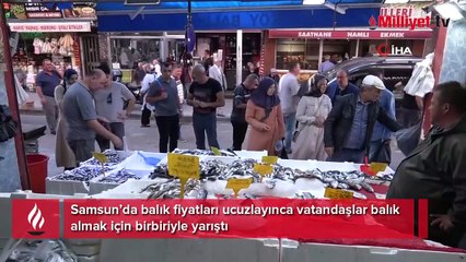 Ucuzlayan balık kapış kapış satıldı