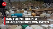 Desmantelan bodega de huachicol en Hidalgo, encuentran 17 mil litros de hidrocarburo