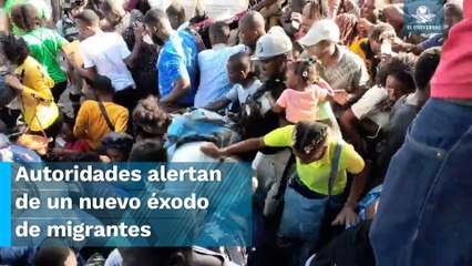 Migrantes provocan estampida al intentar entrar a las oficinas de la Comar en Tapachula