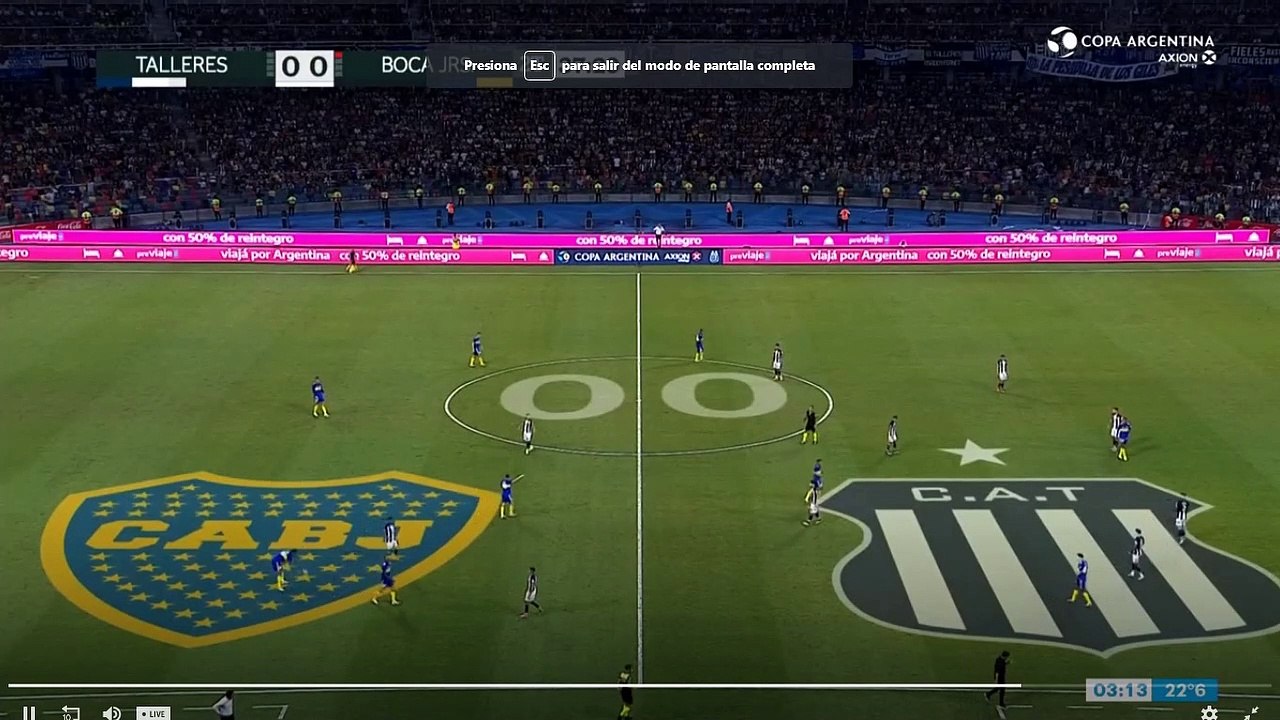 en el campo de juego esta pintado nuestro cuadro de Boca