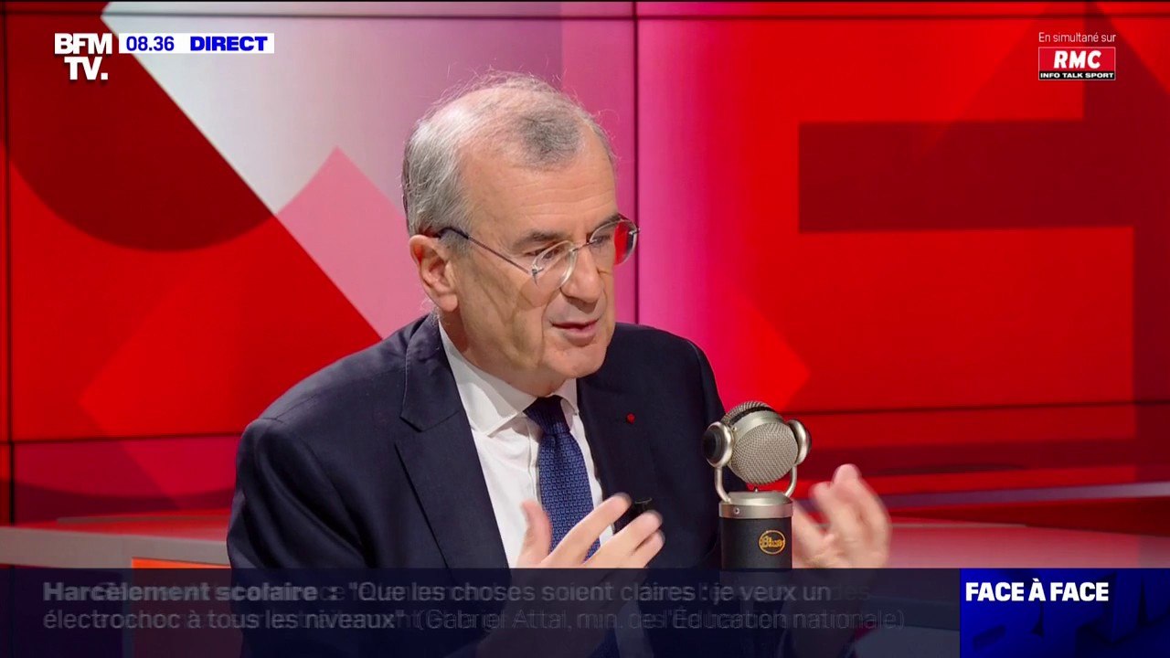 "Nous allons ramener l'inflation vers 2% d'ici 2025", affirme François Villeroy de Galhau, gouverneur de la Banque de France
