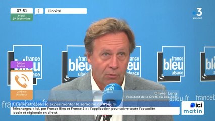 Olivier Lang, président de la CPME du Bas-Rhin "favorable" à la semaine de 4 jours "au cas-par-cas"
