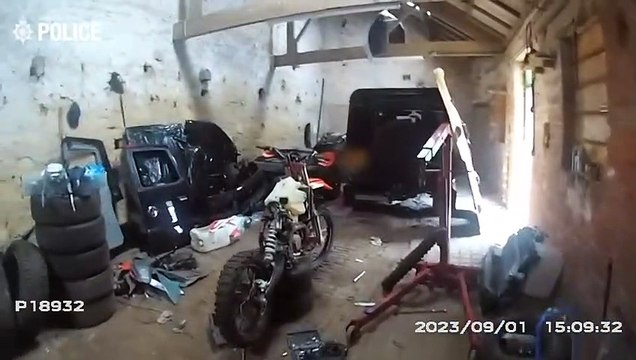 Watch South Yorkshire Police navigate stolen vehicle 'chop shop' discovered in Doncaster