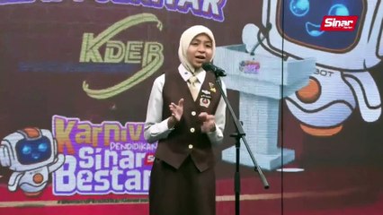 Tempat Ketiga Pertandingan Pidato Sempena Karnival Pendidikan Sinar Bestari 2023, Wan Zulaikha Ariesya Zulkifle dari Sekolah Menengah Kebangsaan Assunta, Selangor.