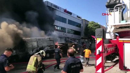 Minder fabrikasında çıkan yangını söndürme çalışmaları devam ediyor