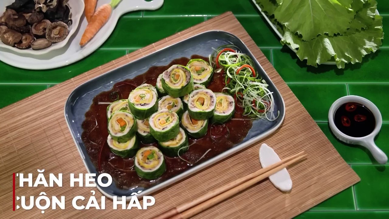 Thăn heo cuộn cải hấp