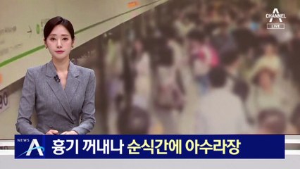 흉기 꺼내나…순식간에 아수라장 된 지하철