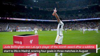 Jude Bellingham receives LaLiga player of the month award