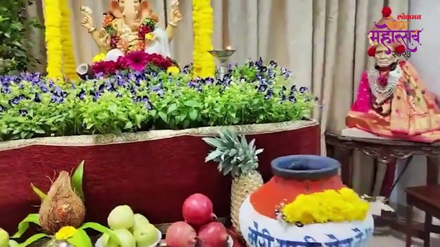 भाजप नेत्या चित्रा वाघ यांच्या घरी बाप्पाच आगमन,