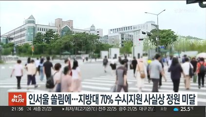 인서울 쏠림에…지방대 70% 수시지원 사실상 정원 미달