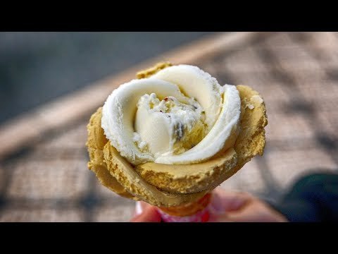 Making A Beautiful And Tasty Ice Cream Rose