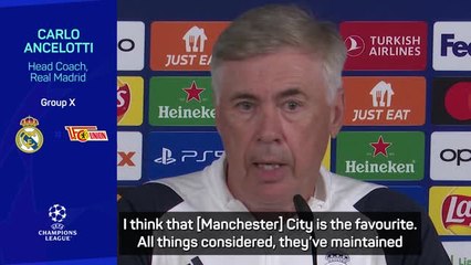 Video herunterladen: Man City are favourites to win Champions League - Ancelotti