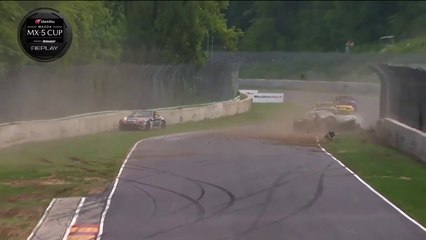 Mazda MX5 Cup 2023 Road America Race 1 Rainey Zellers Big Crash