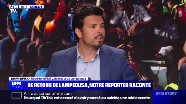 Lampedusa: la réponse de Sami Sfaxi, reporter BFMTV de retour de l'île italienne, aux attaques de Nadine Morano sur le profil des migrants