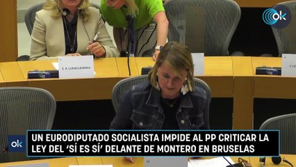 Un eurodiputado socialista impide al PP criticar la ley del 'sí es sí' delante de Montero en Bruselas