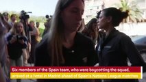 Spain players arrive at training camp amid threats of legal action