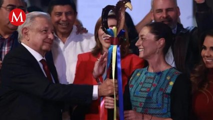 AMLO responde a críticas de la entrega de bastón de mando a Sheinbaum