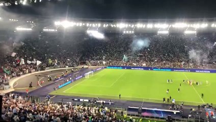 Lazio - Atletico Madrid, i festeggiamenti post-gara