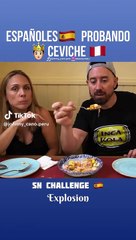 Españoles reaccionan al comer un plato de ceviche peruano