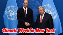 Prince William meets with the UN secretary general and global politicians in New York