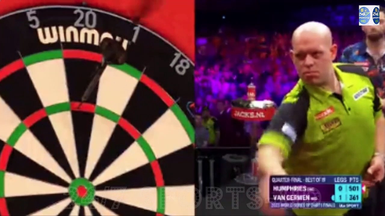 Michael van Gerwen robbed of ‘greatest limbs ever’ by graphics error for home nine-darter