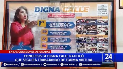 Digna Calle regresa presencialmente al Congreso e insiste en renunciar