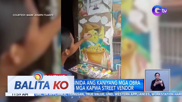 Isang artist, ibinida ang kaniyang mga obra na inspired ng mga kapwa street vendor | BK