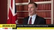 Chancellor Jeremy Hunt speaks after inflation fell to 6.7%