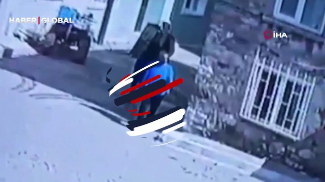 Çatalca’da bir eve giren hırsızlar LCD ekran televizyonu kucaklayıp böyle kaçtı