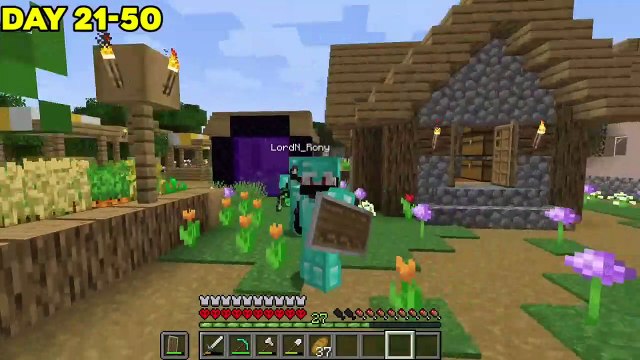 We Survived 100 Days In Village Only World In Minecraft Hardcore ! _ Duo 100 Days