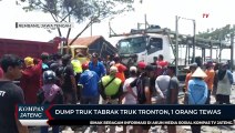 Dump Truk Tabrak Truk Tronton di Jalan Pantura, 1 Orang Tewas