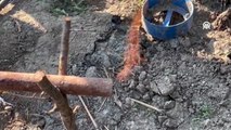 Su bulmak için sondaj yapılan bahçedeki kuyudan gaz çıktı